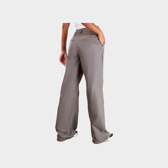 Pretty Little Thing Charcoal Peach Skin Straight Leg Trousers - Picture 2 of 10